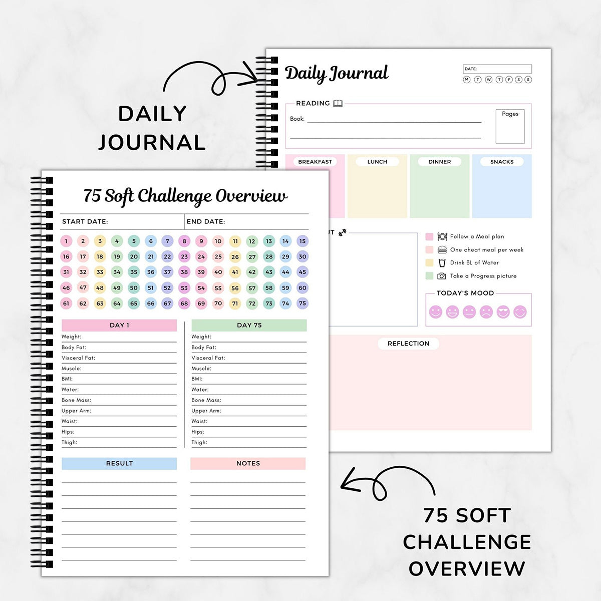75 Day Soft Challenge Fitness Planner
